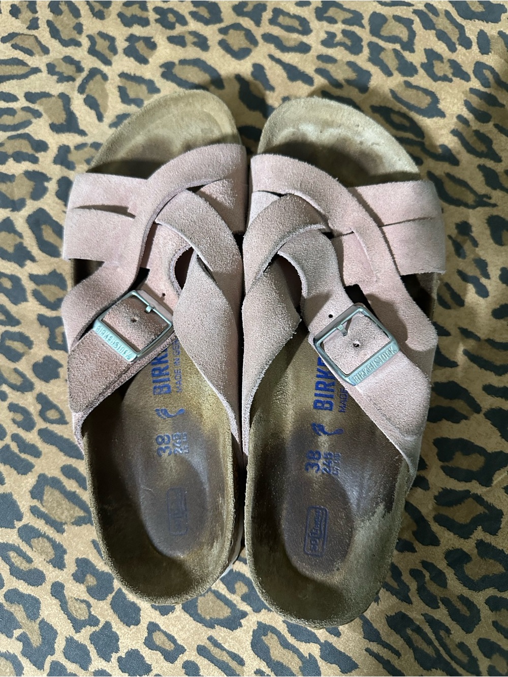 Birkenstock Women's Suede Crisscross Sandals - Blush Pink